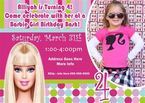 barbie birthday invitations free printable free