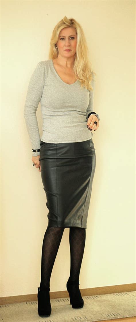 black leather pencil skirt workwear fashion black leather skirts