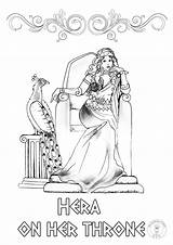 Greek Gods Mythology Coloring Pages Goddesses Goddess Hera Printable Etsy Costumes sketch template