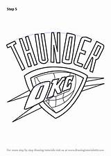 Thunder Logo Oklahoma City Draw Nba Drawing Step Warriors Golden Tutorials State Learn Getdrawings Drawingtutorials101 sketch template