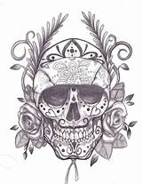 Skull Drawing Gangster Sugar Sketch Mexican Dead Tattoo Another Bandana Skulls Paintingvalley Drawings Choose Board Coloring Sparad sketch template