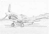 Coloring Fighter Pages War Warhawk 40 Ii Filminspector Curtiss German sketch template