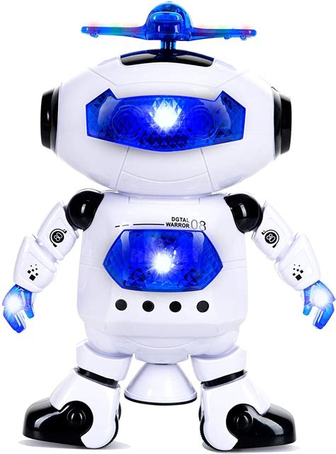dancing robot toy plays  walks spins dances  emits awesome