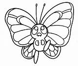Butterfree Pokemon Coloring Pages Print Colours Rain Lost Her Size sketch template