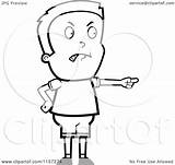Boy Pointing Angry Finger Cartoon Coloring His Clipart Vector Cory Thoman Outlined Regarding Notes sketch template