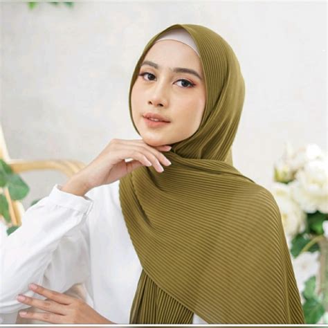 murah  model kerudung pasmina full plisket hijab pashmina viral