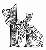 Letters Illuminated Lettering Letter Celtic Coloring Alphabet Pages Font Irish Numbers Calligraphy Designs Manuscript Book Adult Opera Patterns Writing Knots sketch template