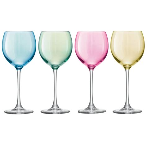 Pastel Assorted Wine Glasses Colored Wine Glasses