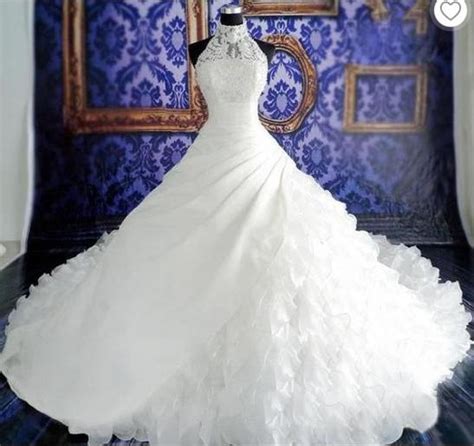 Elegant Halter White Ball Gown Wedding Dresses Online