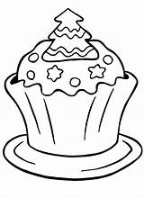 Coloring Christmas Pages Muffin Cupcakes Color Cake Printable Print Cupcake Part sketch template
