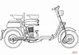 Vespa Moto 125e Lambretta sketch template