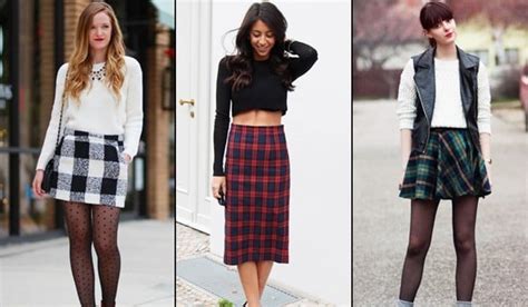 awesome ways to wear plaid skirt outfit