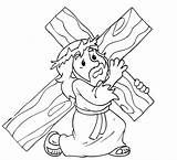 Crucificado Em Lent Colorear Biblicos Semana Pascua Preescolar Jesús sketch template