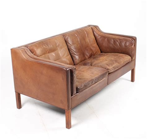Danish Leather Sofa By Borge Mogensen Vampt Vintage Design