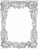 Border Clipart Borders Clip Coloring Medieval Pages Printable Ivy Letter Designs Religious Gothic Kids Colouring Geranium Flower Cliparts Frame Flowers sketch template