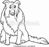 Collie Coloring Dog Book Cartoon Illustration Clipart Vector Drawing Purebred Funny sketch template