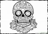 Coloring Pages Dead Skull Dia Muertos Los Printable Skulls Head Skeleton Color Clipart Adults Getcolorings Library Print Getdrawings Book Sugar sketch template