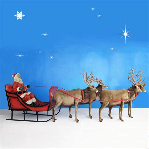 life sized santa sleigh  reindeer