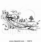 Horse Drawing Pulling Plow Clipart Pasture Illustration Nortnik Andy Poster Print Clipartof sketch template