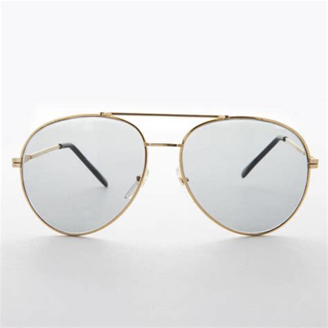 Round Gold Aviator Sunglass With Corning Transition Glass Lens
