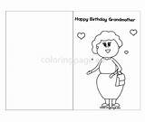 Birthday Happy Card Grandmother Coloring sketch template