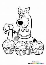 Doo Scooby Cupcakes Bluey Coloriage Muffin Muffins Colorings Pintar Shaggy sketch template