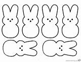 Peeps Coloring Pages Pattern Bunnies Six Printable Color Kids sketch template