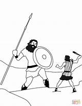David Goliath Coloring Pages Drawing Printable Fighting Fight Kids King Calls sketch template