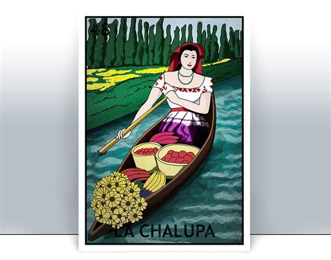 La Chalupa Loteria Card The Shallop Lottery Art Print