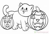 Kot Halloweenowy Kolorowanki Dzieci sketch template