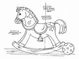 Rocking Horse Coloring Pages Horses sketch template