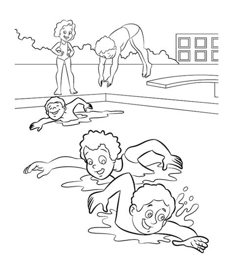 kids swimming coloring pages smart kiddyblogspotcom