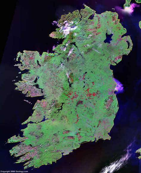 ireland map  satellite image
