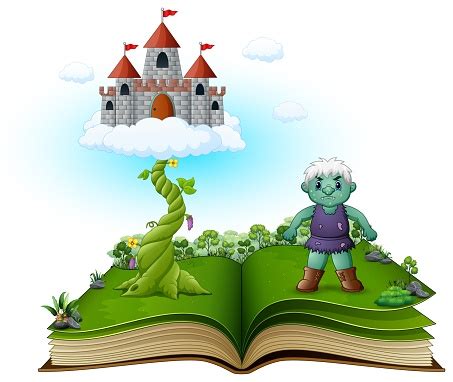 story book  magic beanstalk castle   clouds   green