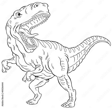 rex dinosaur outline stock vector adobe stock