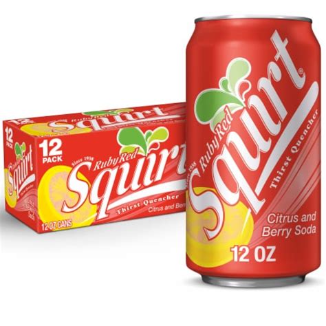 Squirt Ruby Red Naturally Flavored Citrus And Berry Soda Cans 12 Pk