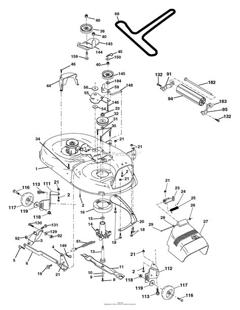 husqvarna yth     parts diagram  mower deck
