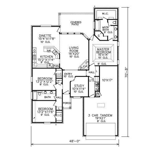 large bedroom covered patio   plan