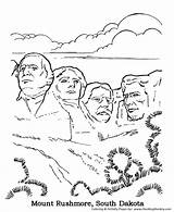 Coloring Pages Rushmore Mount National Memorial Parks Historic Dakota Sheets South Kids Places Mt Sheet Color Monuments Clipart Park States sketch template