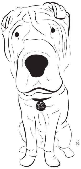charity pups dog illustrations  good perros sharpei perro