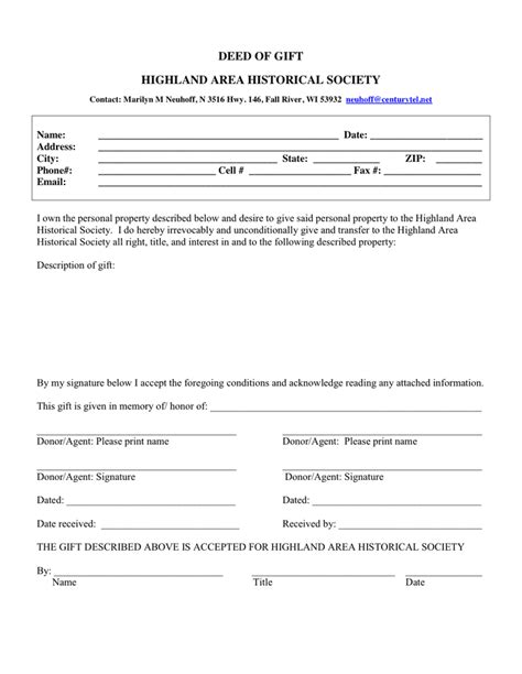 deed  gift form   documents   word  excel