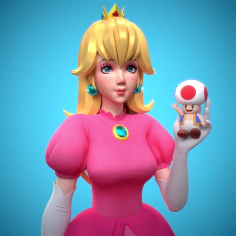 Artstation Princess Peach Super Mario Fanart