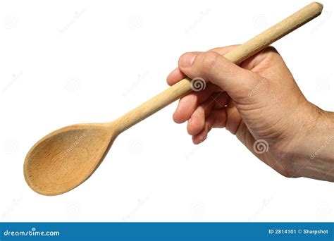 holding   wooden spoon stock image image