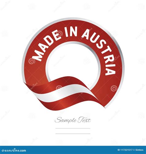 austria flag red color label button banner stock vector illustration  austrian