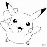 Pikachu Coloring Cute Pages sketch template