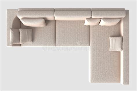 rendering sofa top view  white stock illustration illustration