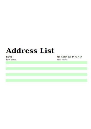 sample phone email contact lists   ms word excel