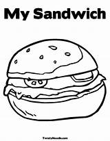Sandwich Colouring Svg sketch template