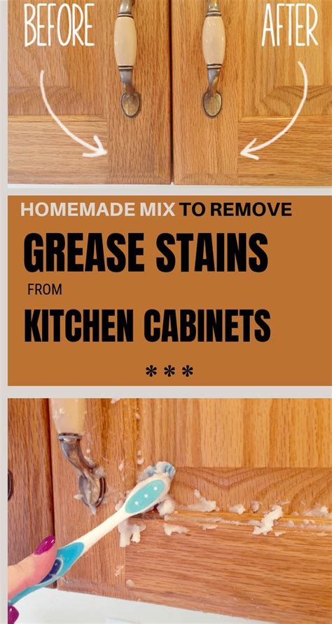 homemade mix  remove grease stains  kitchen cabinets remove
