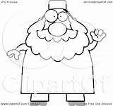 Chubby Muslim Waving Man Clipart Cartoon Outlined Coloring Vector Cory Thoman Royalty sketch template